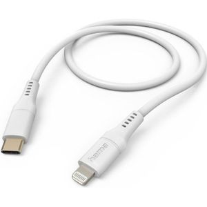 Hama Oplaadkabel Flexible USB-C - Lightning 1,5 M Silicone Wit