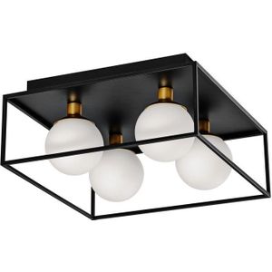 LEDVANCE DECOR Vierkante badkamer plafondlamp IP44, zwart, G9