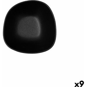 Kom Bidasoa Fosil Zwart Keramisch Vierkant 14 X 13,9 X 6,8 CM (9 Stuks)