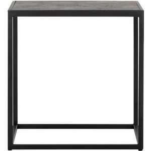 MUST Living Side table Harmony square,42x40x40 cm, black powder coated frame with carlitto charco...