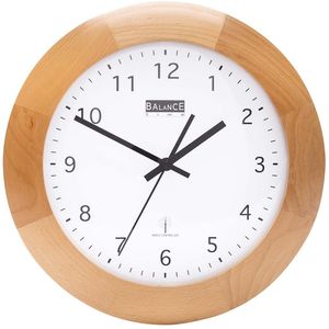 Balance zendergestuurde Wandklok 32 cm met houten rand