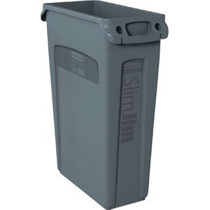 Afvalbak rubbermaid slim jim vented 87l grijss-s1 stuk