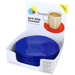 Anti-slip matten rond - blauw 14 cm display 25 st - Able2