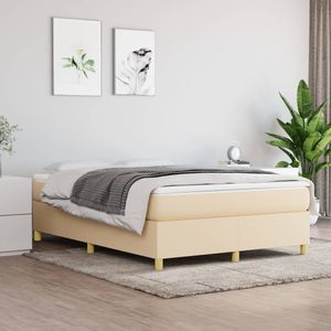 vidaXL-Boxspringframe-stof-crèmekleurig-140x200-cm