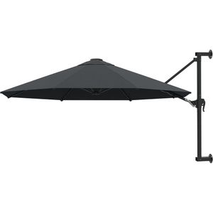 VidaXL Wandparasol 300 cm - Metalen Paal - Antraciet