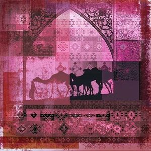 Arabische schilderij Camels Roze