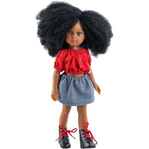 Paola Reina Amigas Camila babypop donker meisje met zwart haar en bruine ogen 32cm