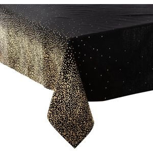 DELUXE XXL tafelkleed - Leop zwart met goud - 140 x 360 cm - Kersttafelkleed
