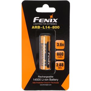 Li-ionbatterij 14500 Mignon AA 3,6 volt met beschermende elektronica Fenix ARB-L14-800, 800mAh