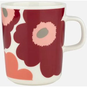 Marimekko - Unikko - mok - 25cl - Wijnrood en roze