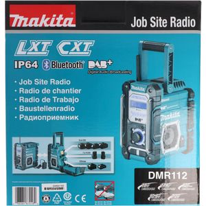 Makita draadloze bouwplaatsradio DMR112 Radio FM, DAB Plus, Bluetooth, zonder batterij en oplader