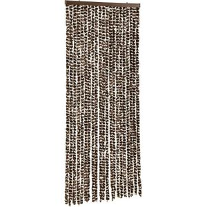 vidaXL-Vliegengordijn-90x200-cm-chenille-bruin-en-wit