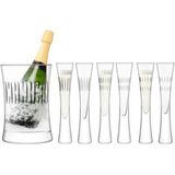 L.S.A. - Moya Champagne Serveerset Set van 7 Stuks - Transparant / Glas
