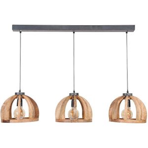 AnLi Style Hanglamp 3x Ø30 gebogen houten spijlen