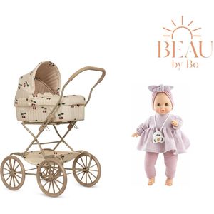 BEAU by Bo Konges Sløjd poppenwagen Pram Ma Grand Cerise met Paola Reina pop Sonia