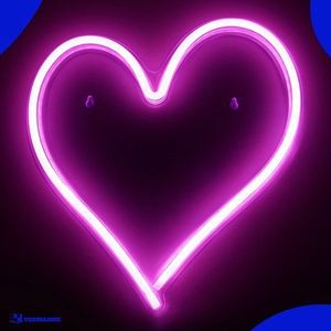 Neon Lamp - Hart Roze - Incl. Ophanghaakjes - Neon Sign - 33 x 32 cm
