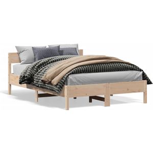 Bedframe met hoofdbord massief grenenhout 160x200 cm