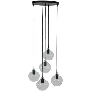 Light & Living Hanglamp Matzwart-Helder 5L Rakel Ø 61 x 66cm