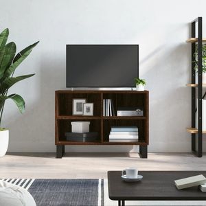 VidaXL Tv-meubel 69,5x30x50 cm - Bewerkt Hout - Bruineikenkleurig