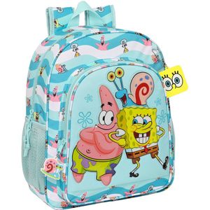 Schoolrugzak Spongebob Stay positive Blauw Wit (32 x 38 x 12 cm)