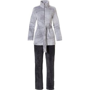 Pastunette - Deluxe - Fleece Huispak - Grijs - Jungle Flower