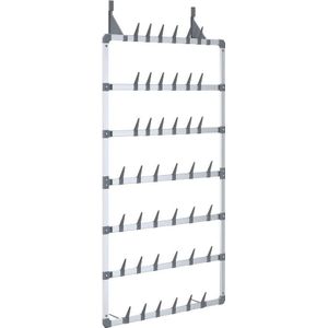 vidaXL - Schoenenrek - hangend - 66x13x139 - cm - zilverkleurig