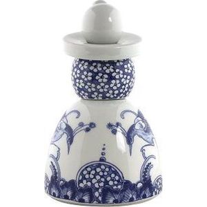 Royal Delft Proud Mary 01 Flower Peacocks - Wit-Blauw / H 17 cm / Porselein