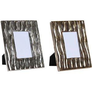 Fotolijsten DKD Home Decor Kristal Aluminium 21 x 1 x 26 cm (2 Stuks)