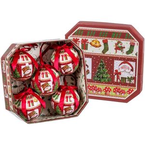 Kerstballen Multicolour Papier Polyfoam Kerstman 7,5 x 7,5 x 7,5 cm (5 Stuks)