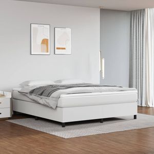 vidaXL-Boxspringframe-kunstleer-wit-180x200-cm