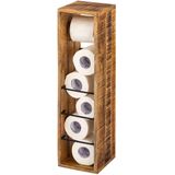 SVJ Toiletpapierhouder Rechthoekig - 17 x 17 x 65 cm - Hout - Bruin