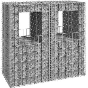 vidaXL - Schanskorf - palen - 2 - st - 50x50x100 - cm - ijzer