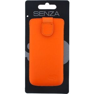 Senza Leather Slide Case Neon Orange Size M-Large