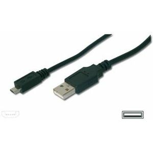 Kabel Micro USB Digitus A/Micro- - 3m Zwart 3 M