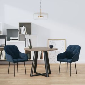 VidaXL Eetkamerstoelen 2 st. Fluweel Blauw