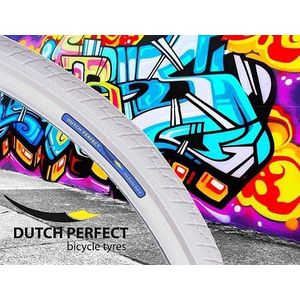 Buitenband Dutch Perfect 28 x 1.40" 40-622mm anti-lek - wit met reflectie