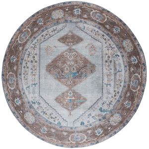 Veer Carpets Vloerkleed Karaca Blue/Brown 06 Rond ø120 cm