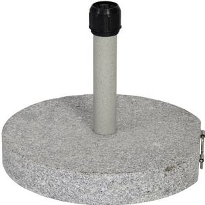 Ronde parasolvoet graniet, grijs 30 kg met handgreep en wielen
