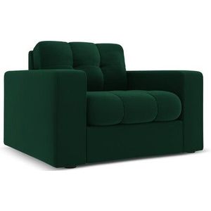 Micadoni  Fluwelen fauteuil "Justin"  1 zits - Fles groen