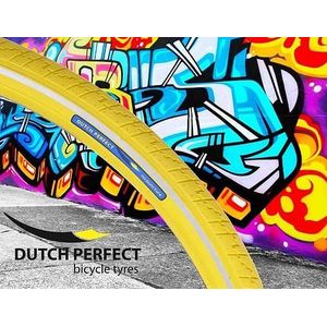 Buitenband Dutch Perfect 28 x 1.40" 40-622mm anti-lek -  geel met reflectie