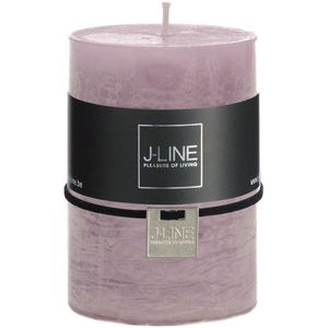 J-Line cilinderkaars - lavendel - 48U - medium - 6 stuks