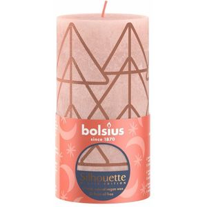 Bolsius Stompkaars Rustiek 13x6,8 cm Misty Pink Met Print