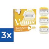 Gillette Venus Comfortglide Coconut Scheermesjes Voor Vrouwen - 3 Navulmesjes - Voordeelverpakking 3 stuks
