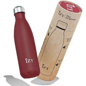 IZY Drinkfles - Rood - Thermosfles - Waterfles - Thermosbeker - RVS - 12 uur warm - 500 ml
