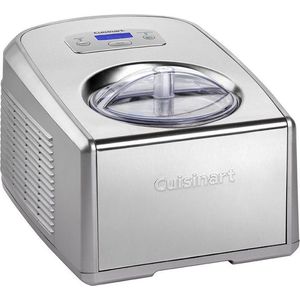 Cuisinart Ice Cream & Gelato Professional Ijsmachine ICE100E - 2 mengpeddels - Professionele Compressor - 1.5 Liter - Zilvergrijs