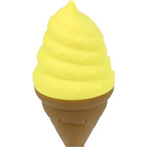 PetsHome Koel Frost Cream Softijs - Hondenspeelgoed - 9 cm - Geel En Bruin