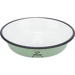 Trixie Voer/Waterbak Plat Emaille / Rvs Groen 12X12 CM 200 ML