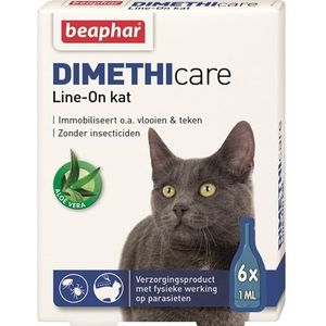 Beaphar Dimethicare Line-On Kat Tegen Vlooien En Teken 6 PIP 1 ML