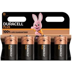 Duracell Plus D - alkaline batterijen - 1,5V, LR20 - 4 stuks