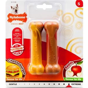 Nylabone Been Extreme Duopak Appel/Cheeseburger S